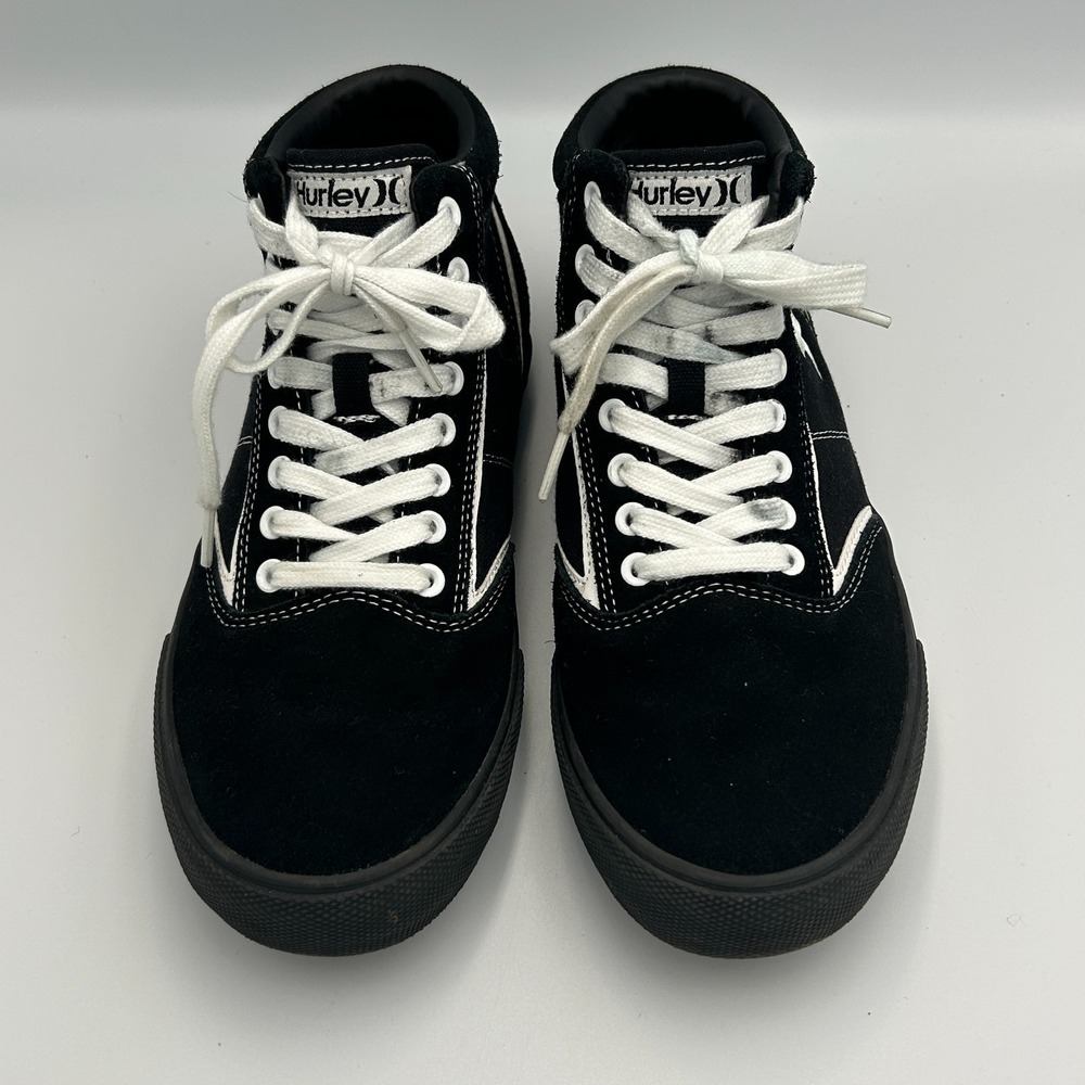 Hurley Men's 8 Skate Shoes Canvas Lace Up High Top‎ Kayo Chukka Black White 90s - Picture 7 of 13